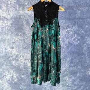 Anthropologie Maeve Green & Black Dress